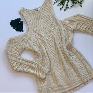 Cold Shoulder Ivory Sweater